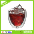 OEM wholesale UK best price double wall glass cup coffee cup